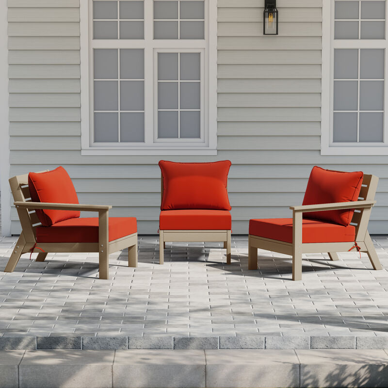 WestinTrends Outdoor Patio HDPE Sectional Sofa with Patio Cushions