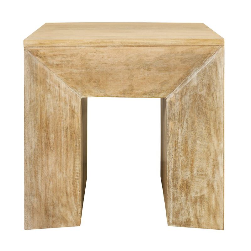 Alex Hamilton Goliath End Table in Natural on Solid Mango Wood
