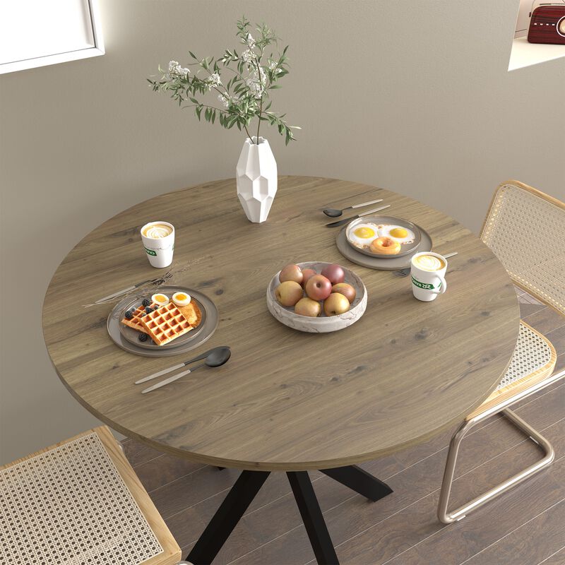 Quojof Modern Industrial Round Dining Table image number 8