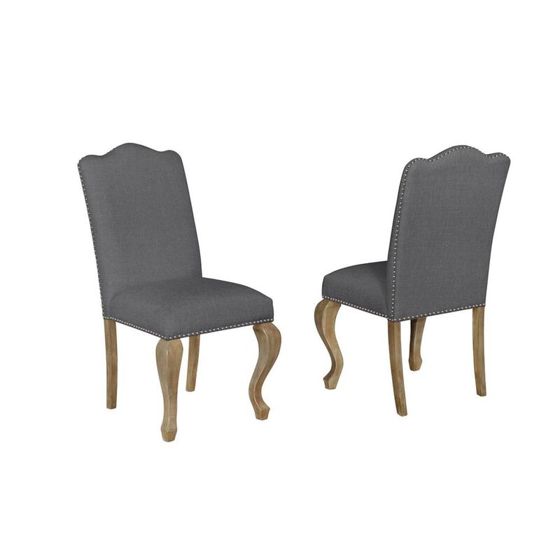 Side Chairs, Set of 2 in Gray Linen