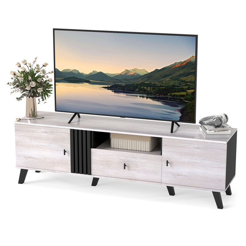 Mid-Century Modern TV Stand Entertainment Center for 80" TV, Stylish Living Room Piece