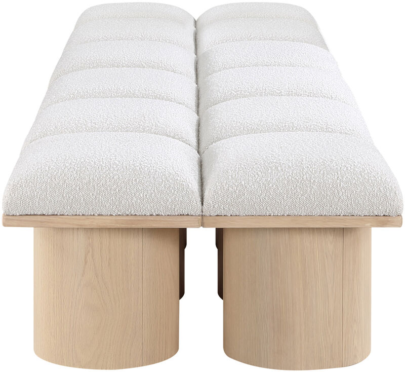 Meridian Furniture Pavilion Cream Boucle Fabric Bench