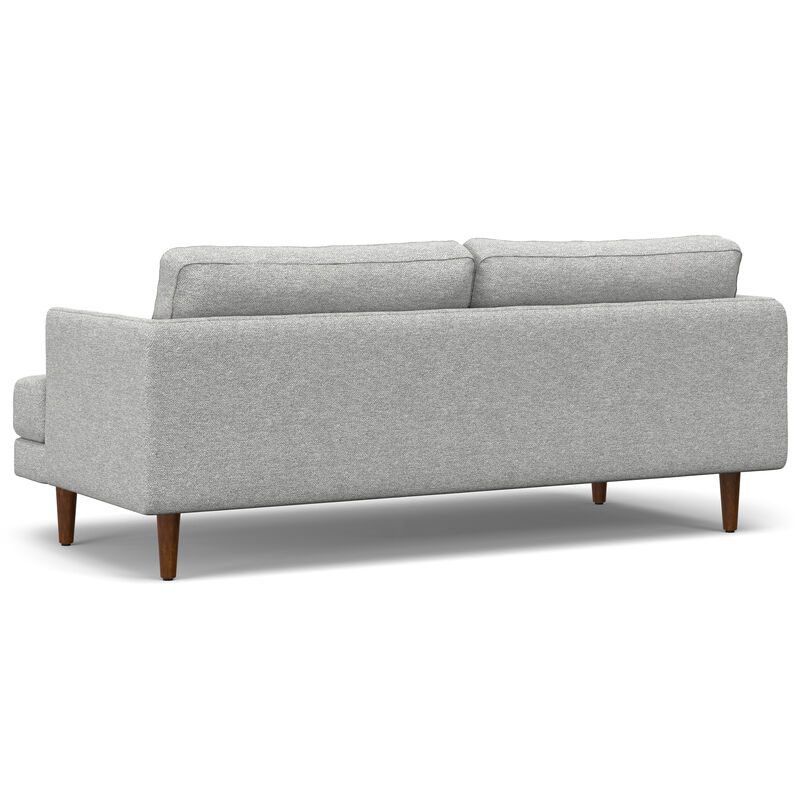 Livingston 76 inch Wide Mid-Century Modern Loveseat Sofa in Mist Grey Woven-Blend Fabric