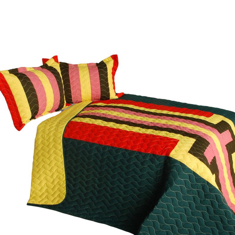 3-Piece Quilted Patchwork Quilt Set Lightweight Cozy Bedding image number 1