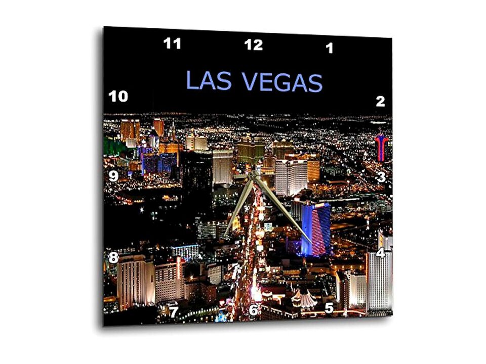 Las Vegas Strip Wall Clock 15 Inch Home Decor