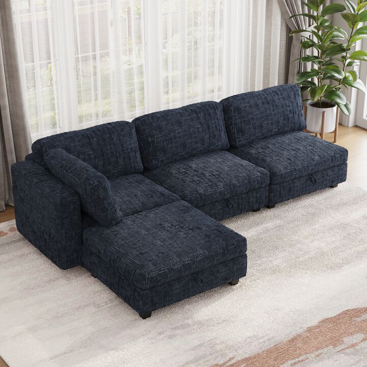 TATEUS  Sleeper Sectional Sofa Set