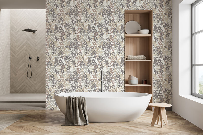 Georgianna Neutral Botanical Leaves Wallpaper image number 3