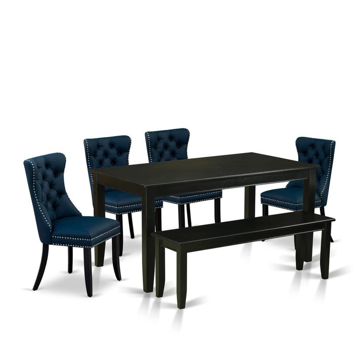 East West Furniture 6 Piece Dining Table Set Consists of a Rectangle Kitchen Table