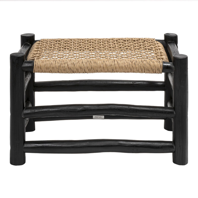 Chuck Coastal Bohemian Handcrafted Indoor/Outdoor Teak Wood Accent Stool image number 7