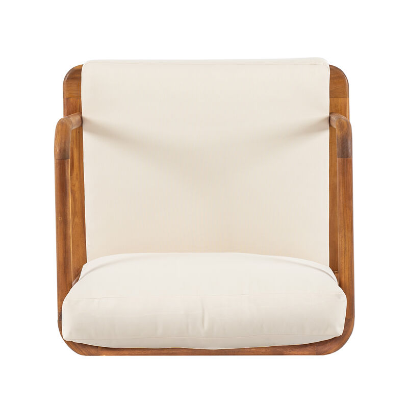 Christopher Knight Home Snee Farmhouse Patio Acacia Wood Club Chair with Cushion image number 6