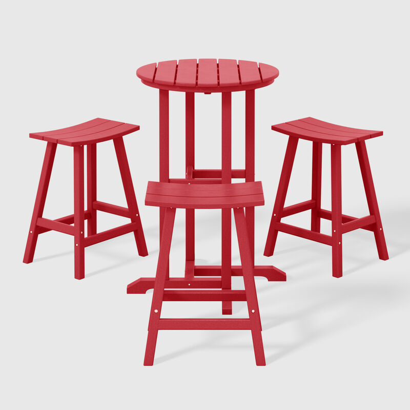 WestinTrends Outdoor Patio Counter Height Bar Stools Bistro Bar Table 4-Piece Set