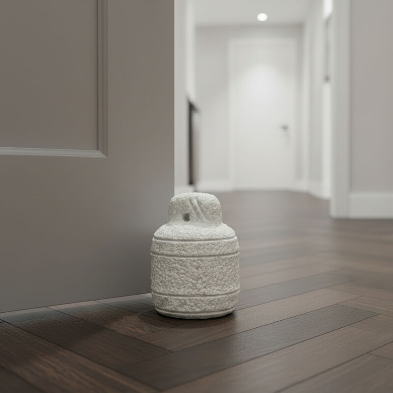 HomeRoots 10" White Marble Door Stop image number 1