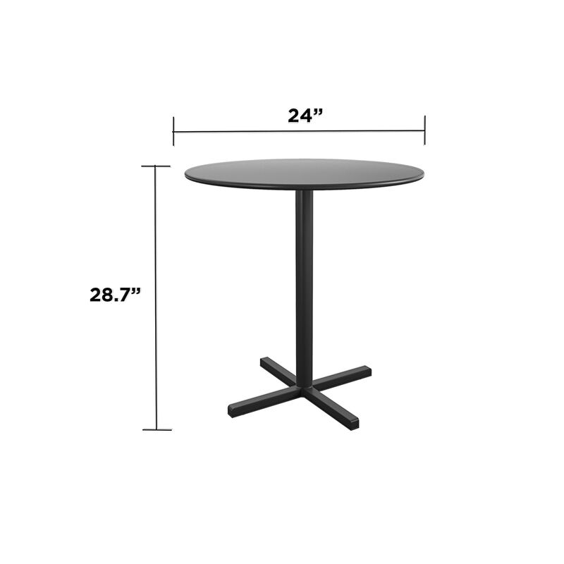 24" Round Indoor/Outdoor Steel Bistro Table