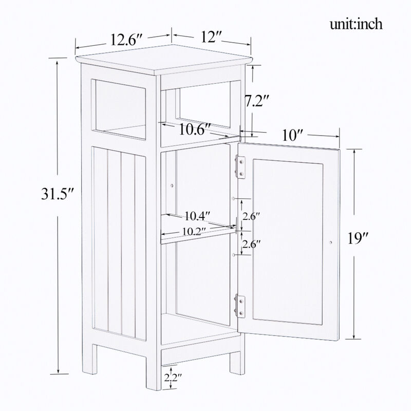 Streamdale Bathroom Single Door Cabinet