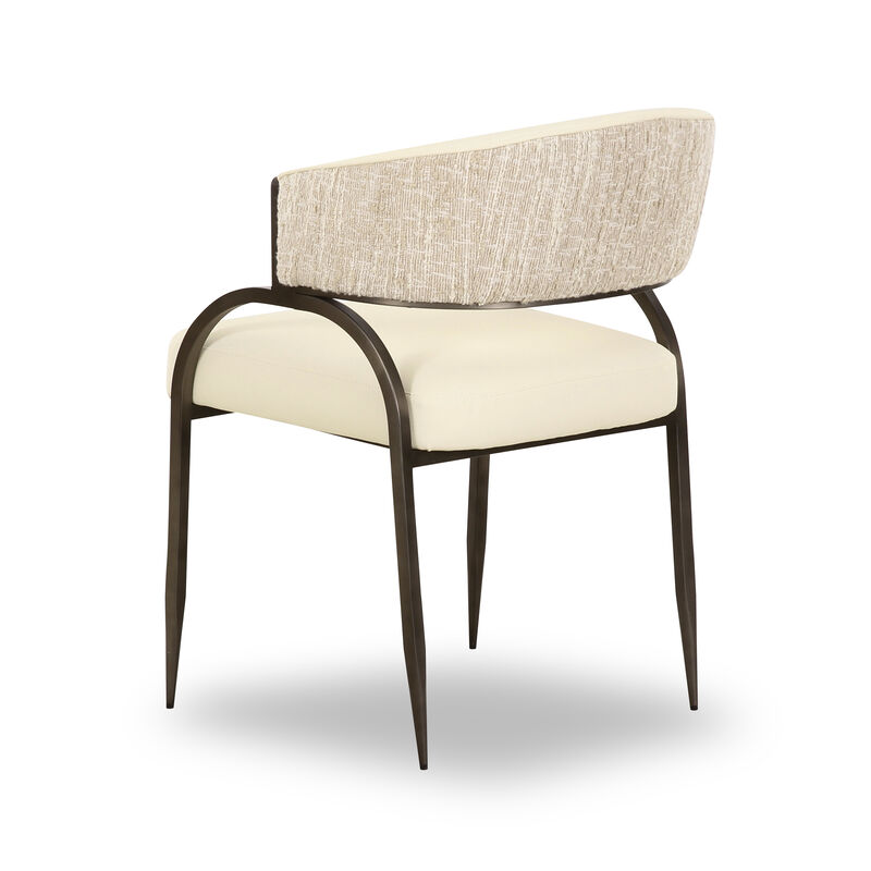 Tatum Cream Vegan Leather 2-Tone Dining Chair