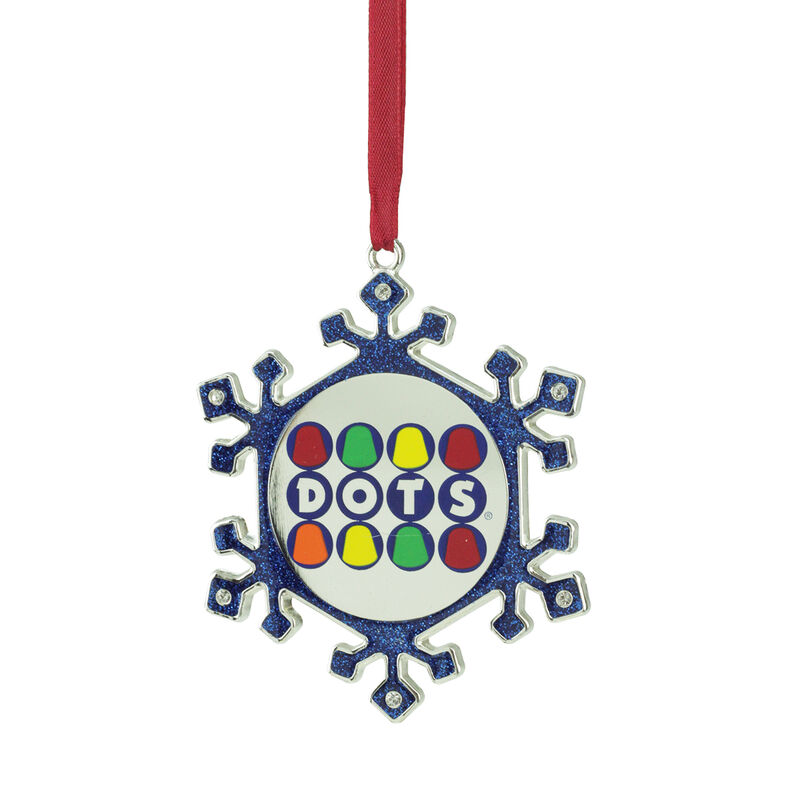 3.5" Blue and Silver Snowflake Dots Candy Logo Christmas Ornament image number 1