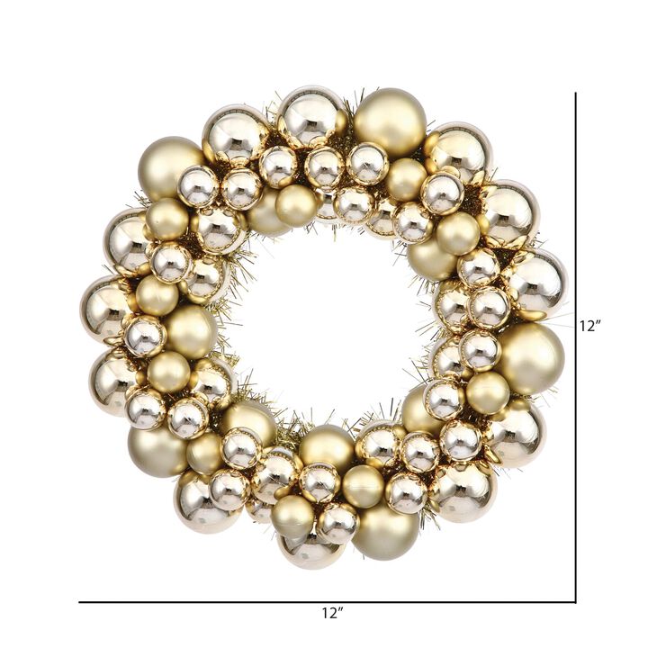 Vickerman 12" Gold Colored Ball Wreath