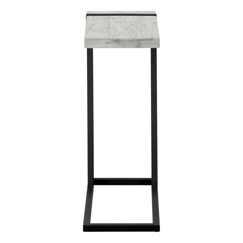 Accent Table, C-shaped, End, Side, Snack, Living Room, Bedroom, Grey Laminate