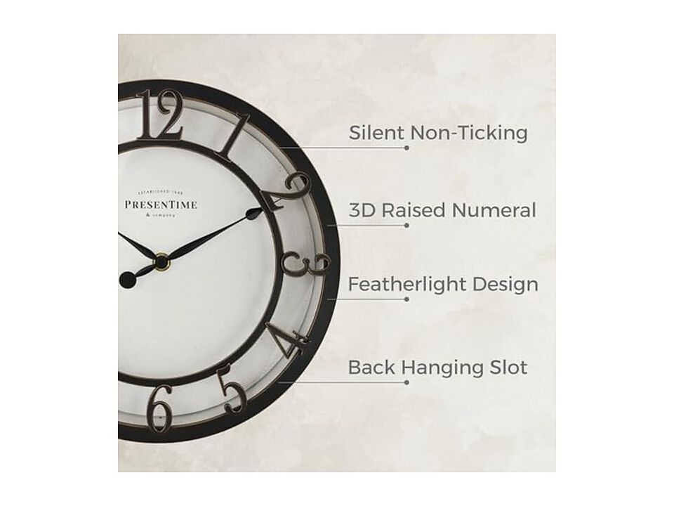 Farmhouse Series Vintage Style Retro Oil Wall Clock 10 Inch Silent Home Decor