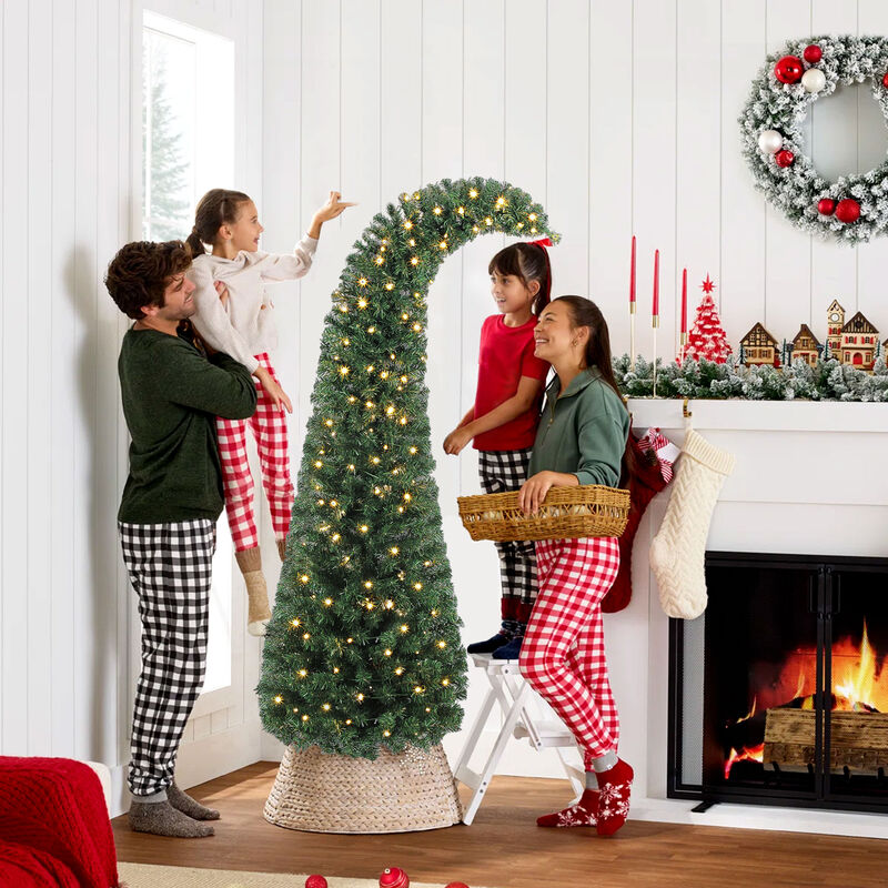 BreeBe 6 ft Prelit Christmas Tree with 200 LED Lights and Metal Stand image number 1