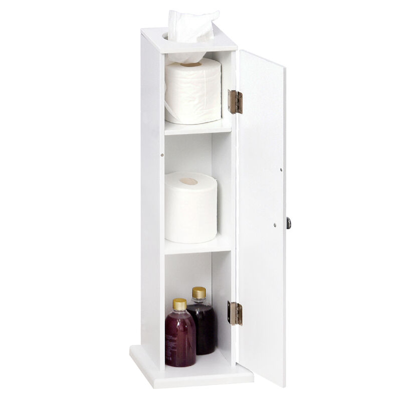 Small Bathroom Corner Cabinet Floor Doors Shelves Thin Toilet Vanity