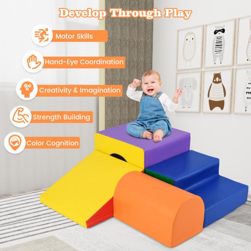 Hivvago Climb and Crawl Foam Block Play Set for Infant Baby