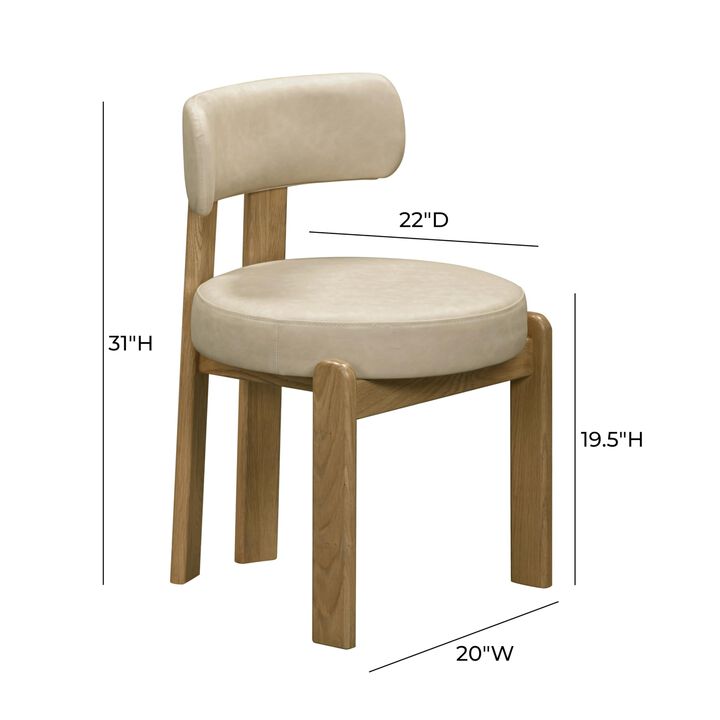 Tov Furniture Odessa Cream Vegan Leather Dining Chair