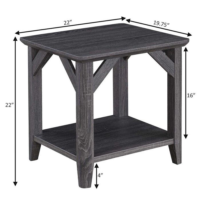 Convenience Concepts Winston End Table with Shelf, Gray