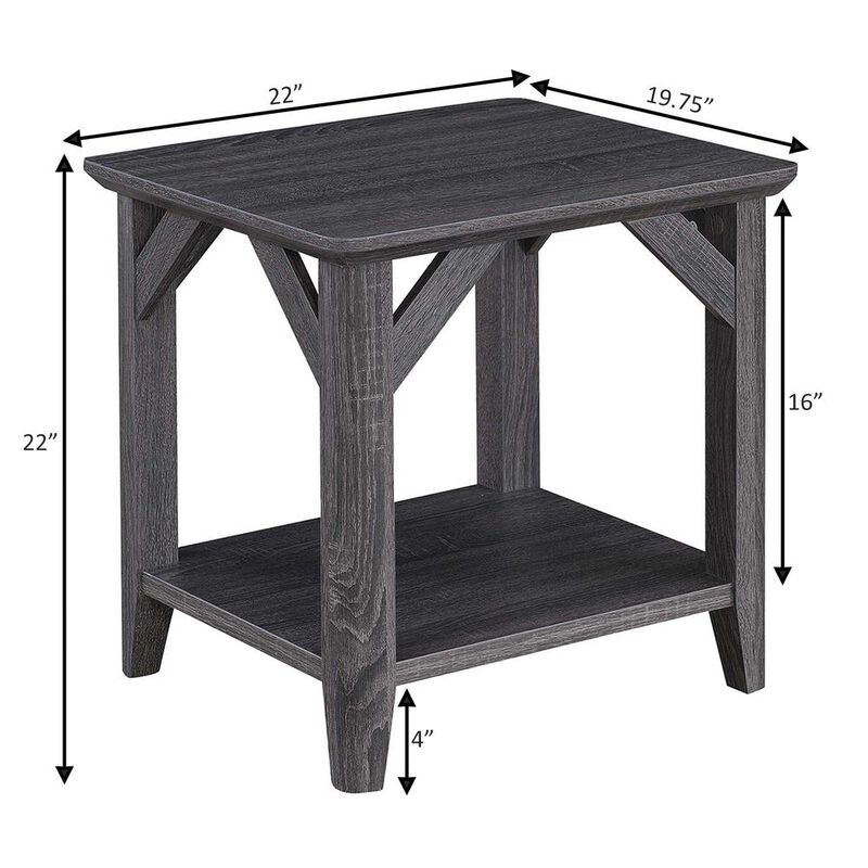 Convenience Concepts Winston End Table with Shelf, Gray