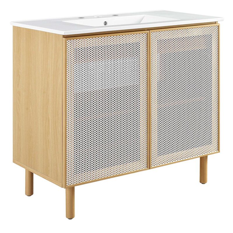 Modway Calla 36 Perforated Metal Bathroom Vanity