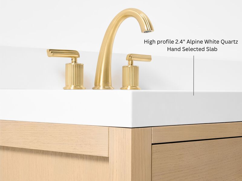 Elizabeth 60 in. Bath Vanity Set in Oak Finish with White Quartz Vanity Top and White Undermount Basin