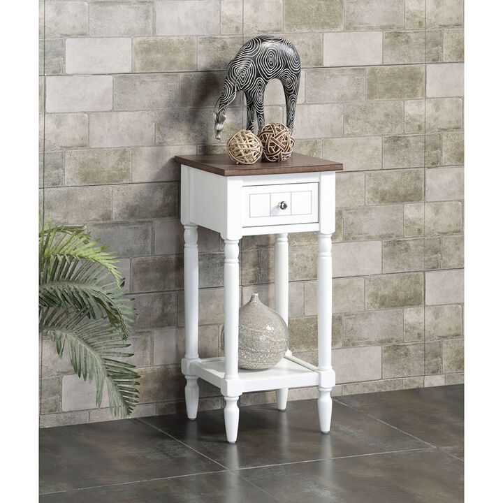 Convenience Concepts French Country Khloe 1 Drawer Accent Table with Shelf, Driftwood/White
