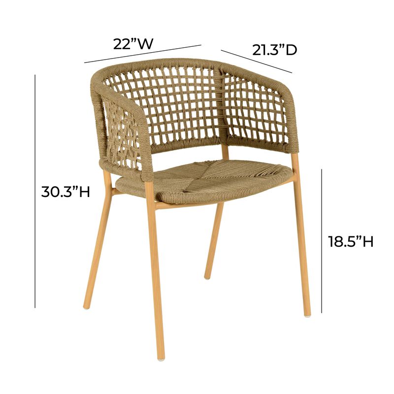 Niel Oak Finish Outdoor Dining Chair
