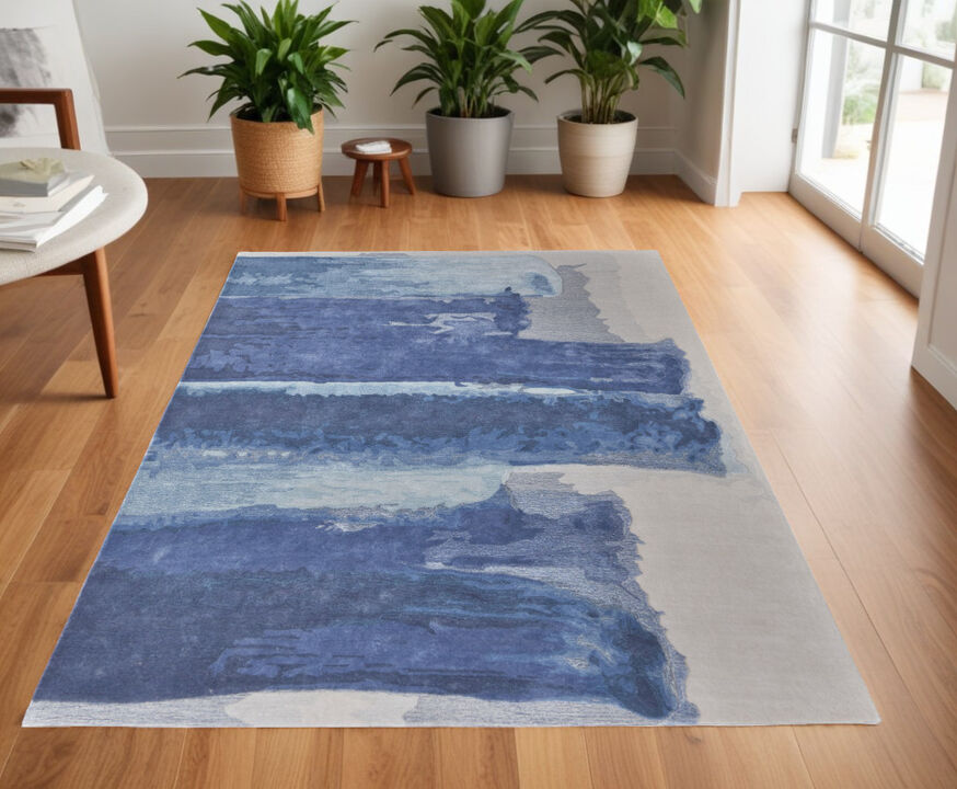 HomeRoots Abstract Hand Tufted Area Rug
