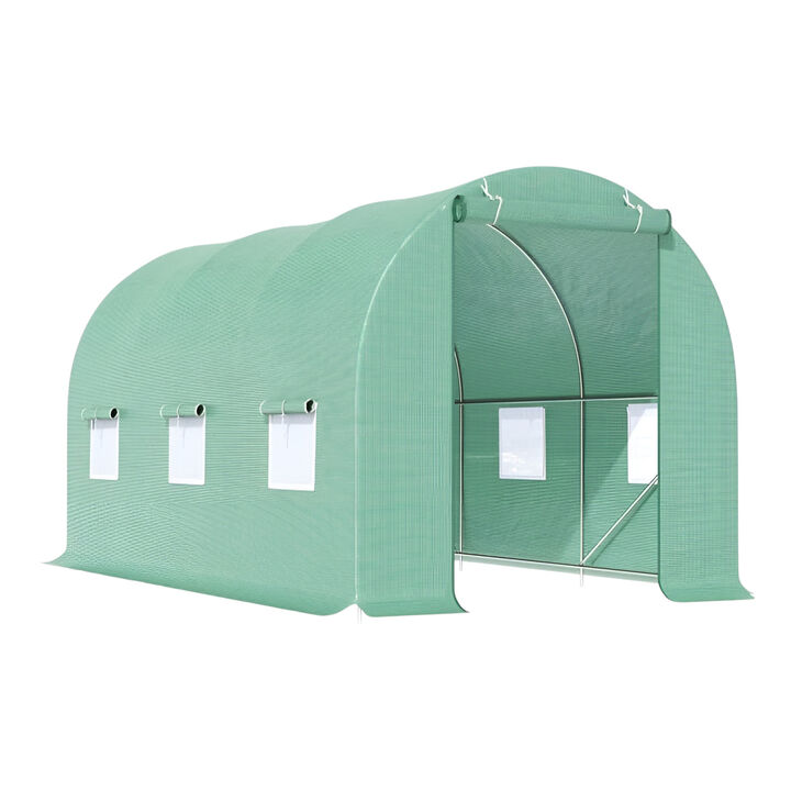Outdoor Greenhouse with Steel Frame and PE Cover &ndash; Perfect for Growing Plants Outdoors