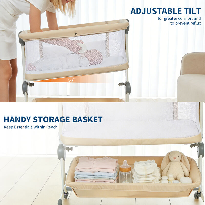 3-in-1 Portable Bedside Bassinet: 6 Heights image number 6