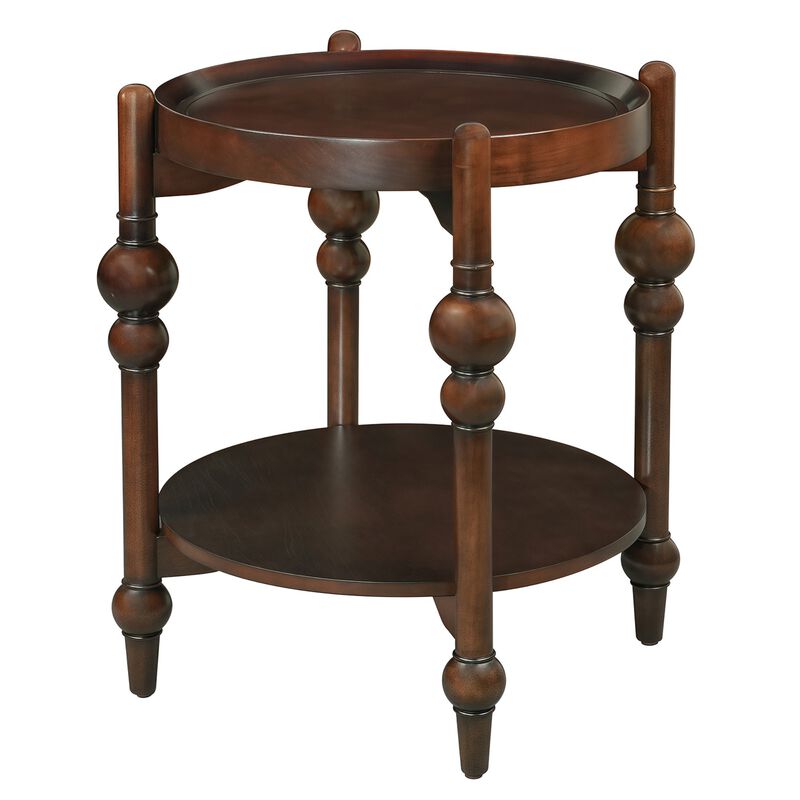 Posni Vintage Round Wood End Table image number 6