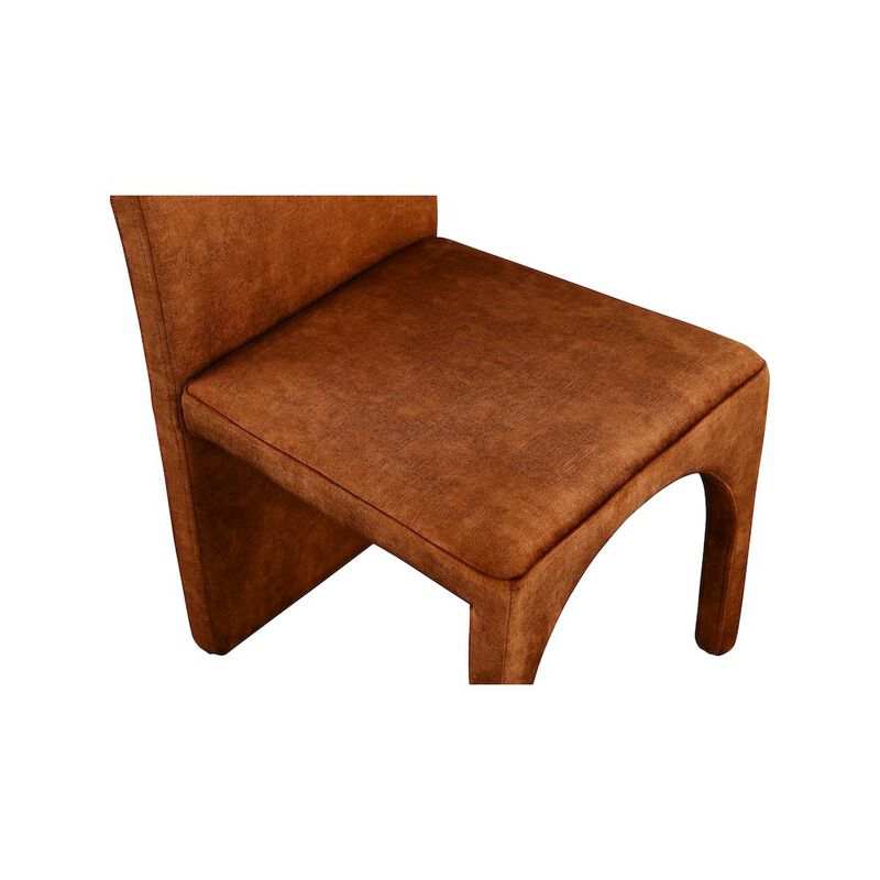 Meridian Furniture Summer Cognac Velvet Dining Side Chair, Set of 2