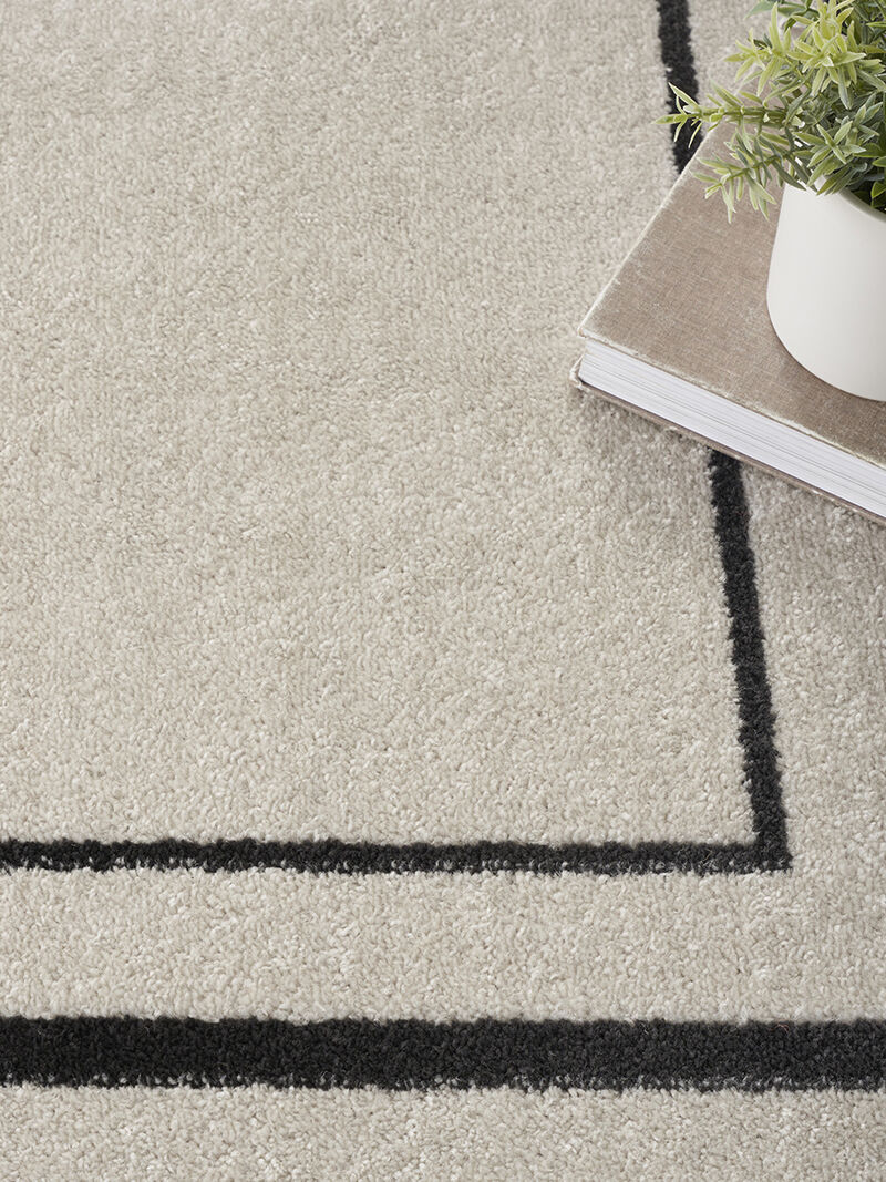 Nourison Essentials NRE02 Ivory/Black 5' x Square Rug