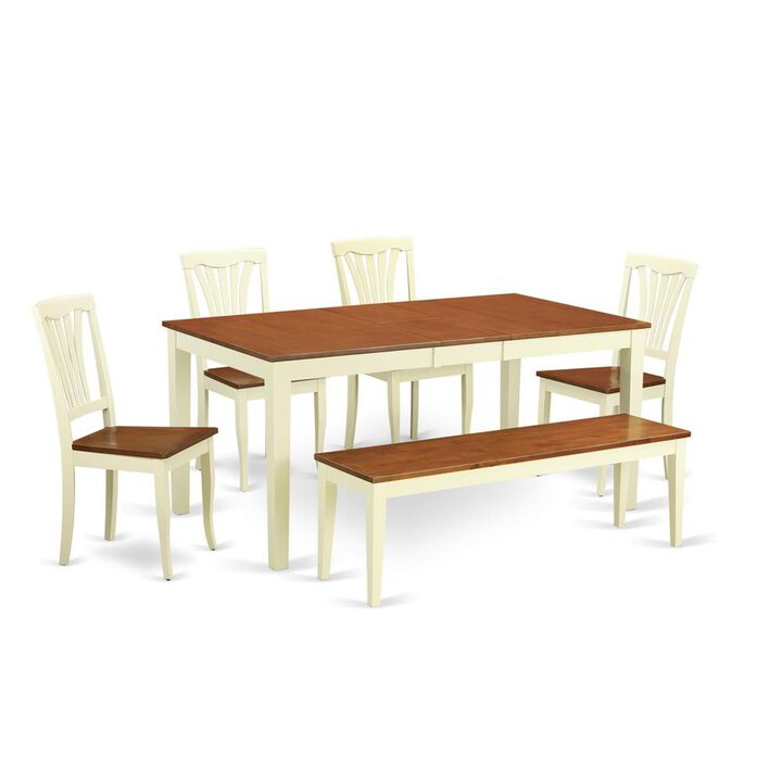 6-Pc Dining room set- Kitchen dinette Table and 4 Kitchen Dining Chairs along with Bench