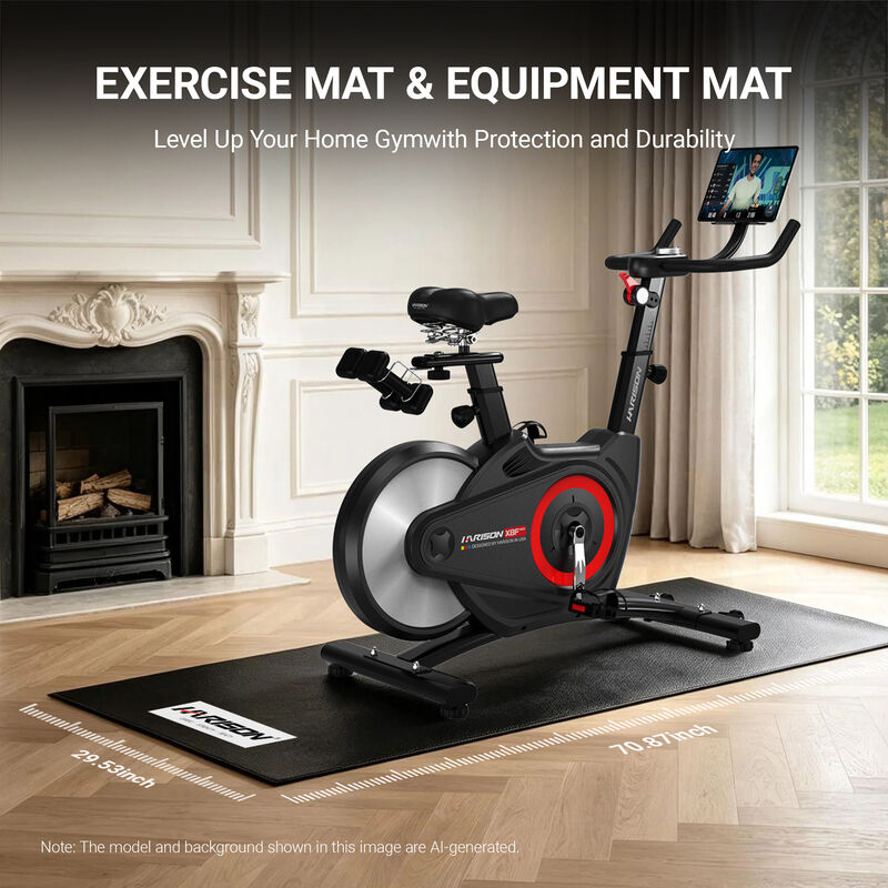 HARISON Elliptical Mat for Carpet & Hardwood Floors, 4.3mm Thickness, Compatible for Treadmills, Elliptical, Exercise Bikes, Stationary Cycles and Accessories (HR-001) image number 1