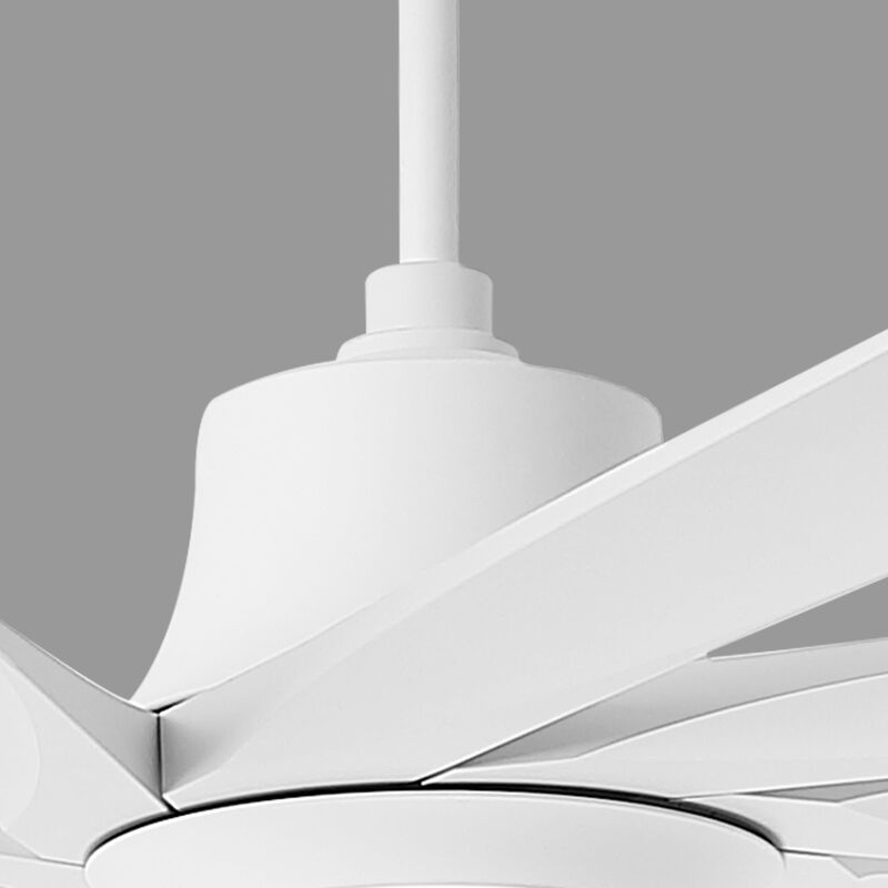 100" Modern Matte White Dimmable Reversible Aero Blade Ceiling Fan with Light and Remote image number 8
