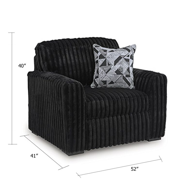 Addy Oversized Sofa Armchair, 1 Accent Pillow, Onyx Black Corduroy image number 5
