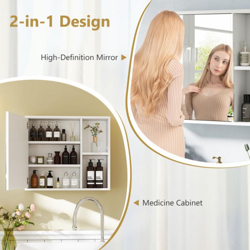 Hivvago Bathroom Medicine Cabinet with Single Mirror Door