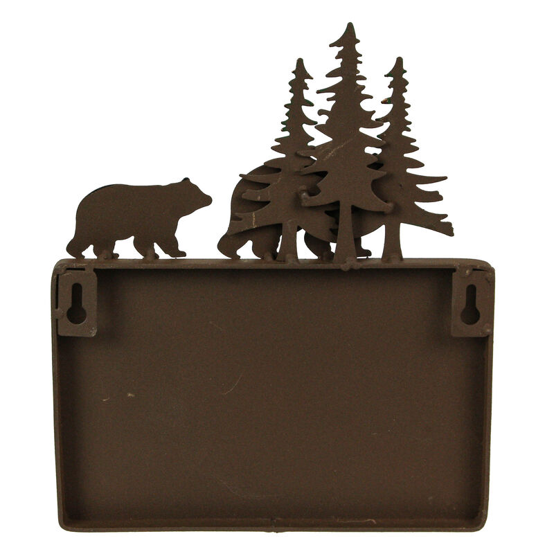 Rustic Brown Painted Metal Walking Bear Toilet Paper Roll Holder W/ Phone Shelf image number 4