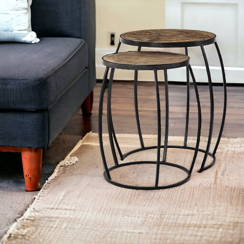 Solid Hardwood Round End Tables &ndash; Set of Two Elegant Designs