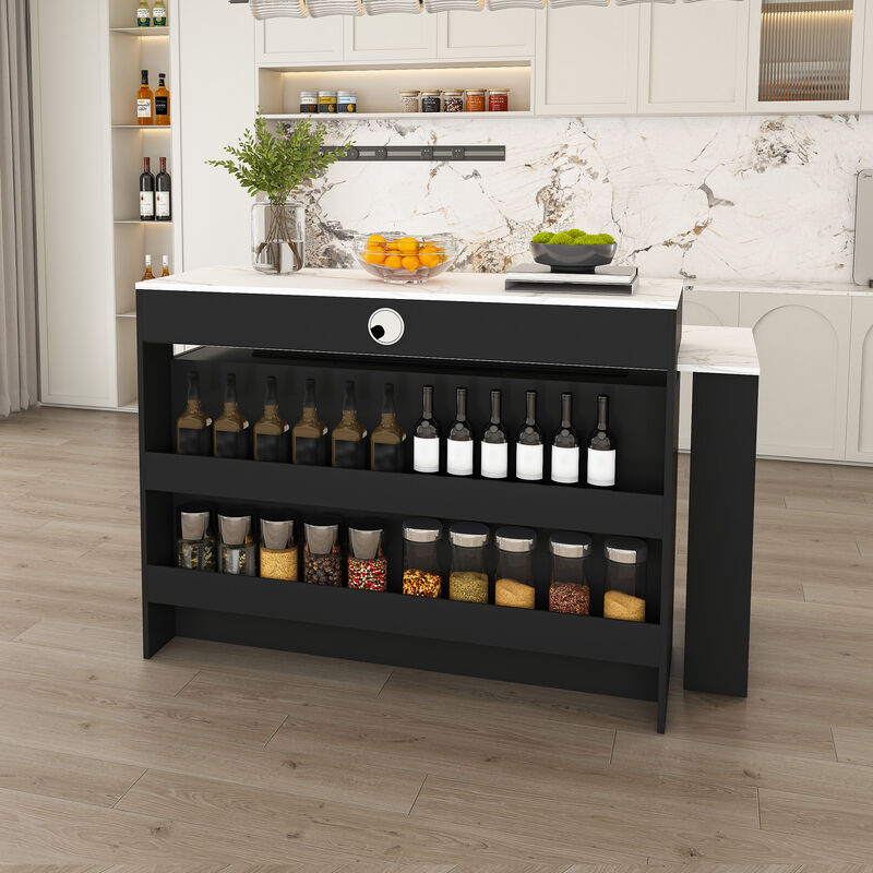 Gokdun Kitchen Island with Table image number 2
