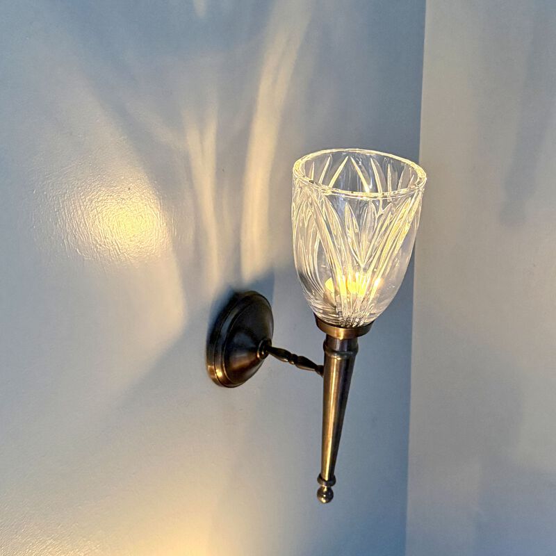 Wall Candle Sconce Bronze Finish Lead Crystal Glass 1175 In Metal Mount image number 6