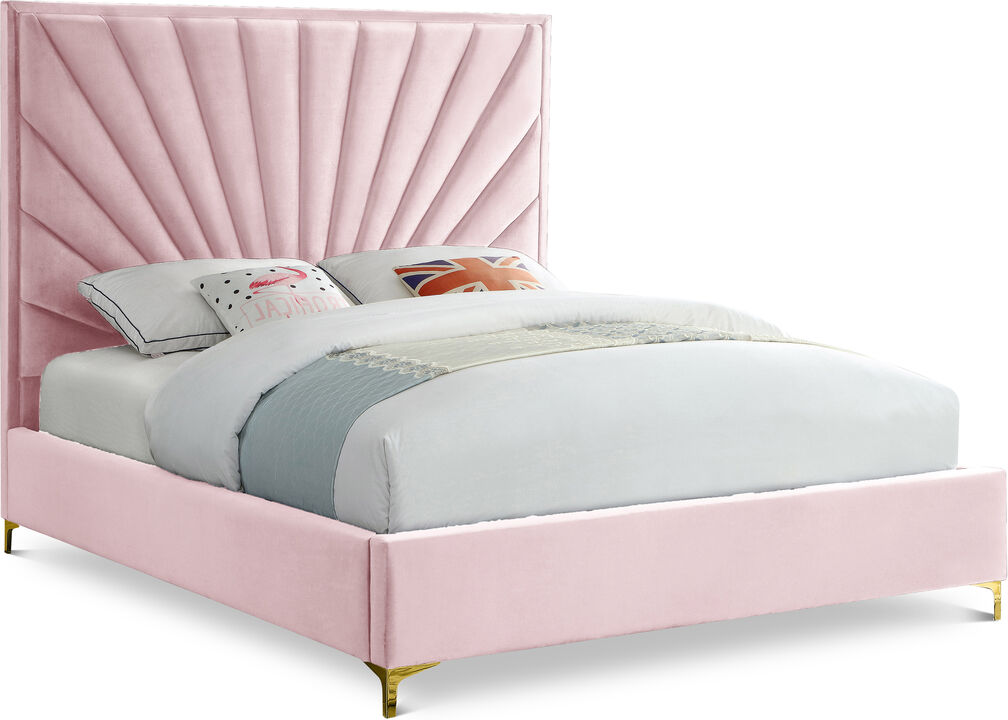 Meridian Furniture Eclipse Pink Velvet King Bed