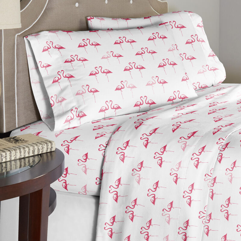 Pointehaven 180 GSM Velvet Feel Luxury Cotton Bunnies Printed Flannel Deep Pocket 4 pc Sheet Set, Full